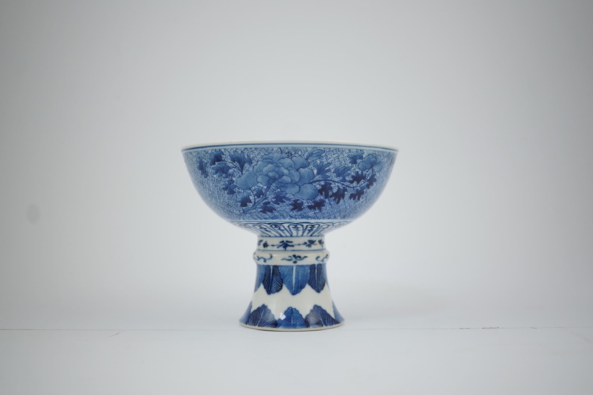 A Chinese blue and white ‘dragon’ stem bowl, Guangxu six character mark and of the period (1875-1908)